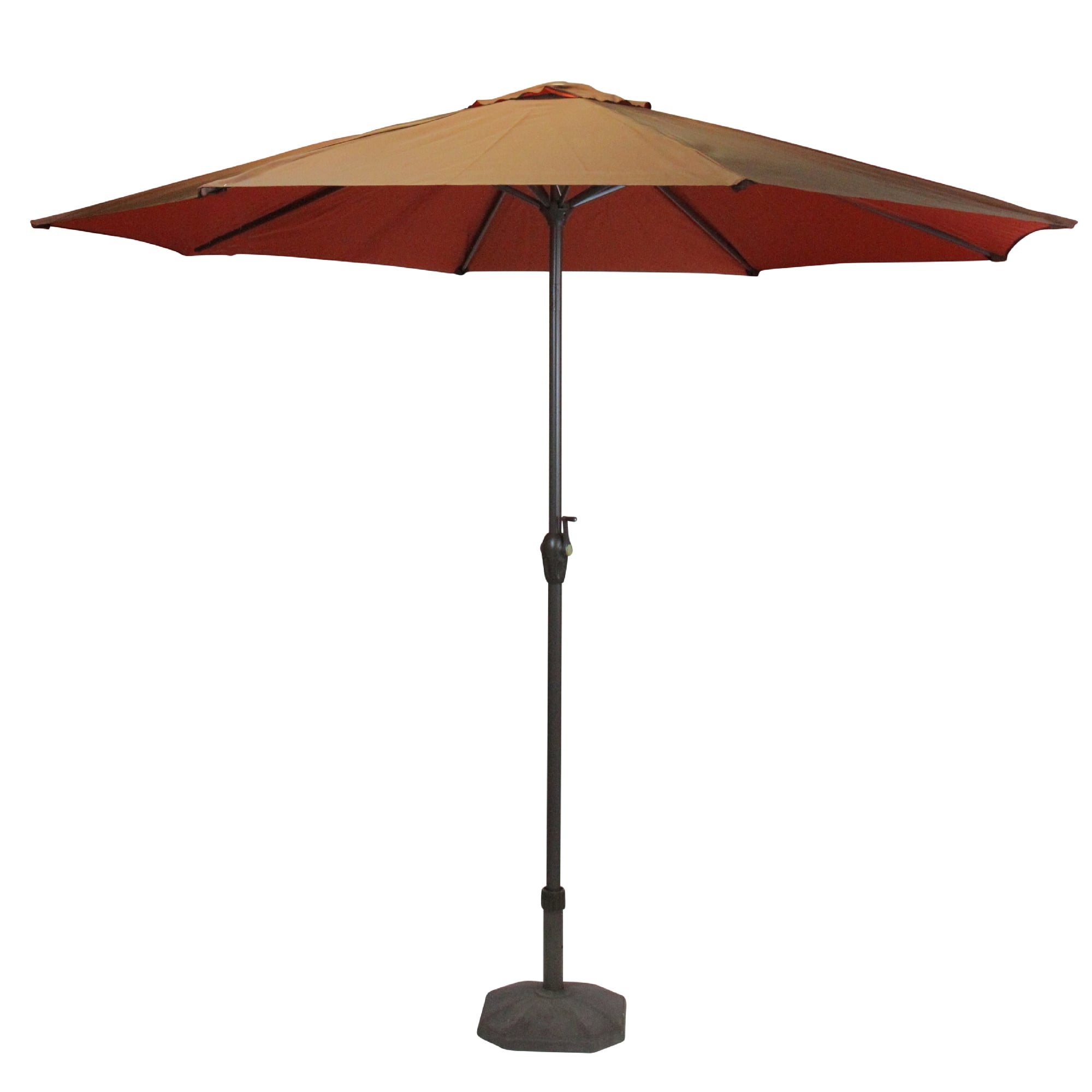 9ft. Brown & Rust Outdoor Patio Market Umbrella